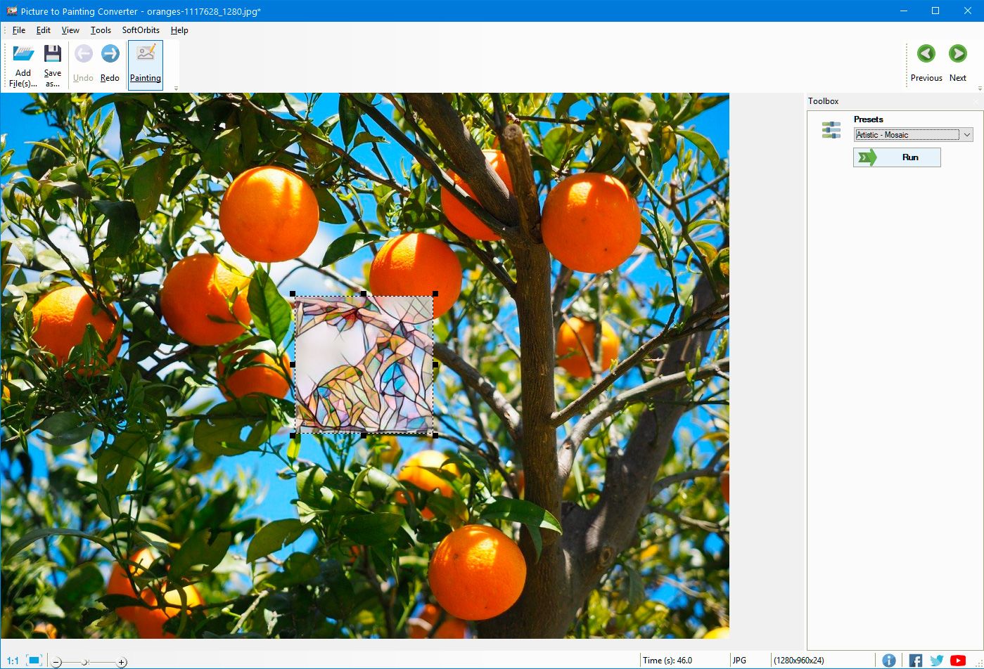 Добавление изображения в программу Picture to Painting Converter..