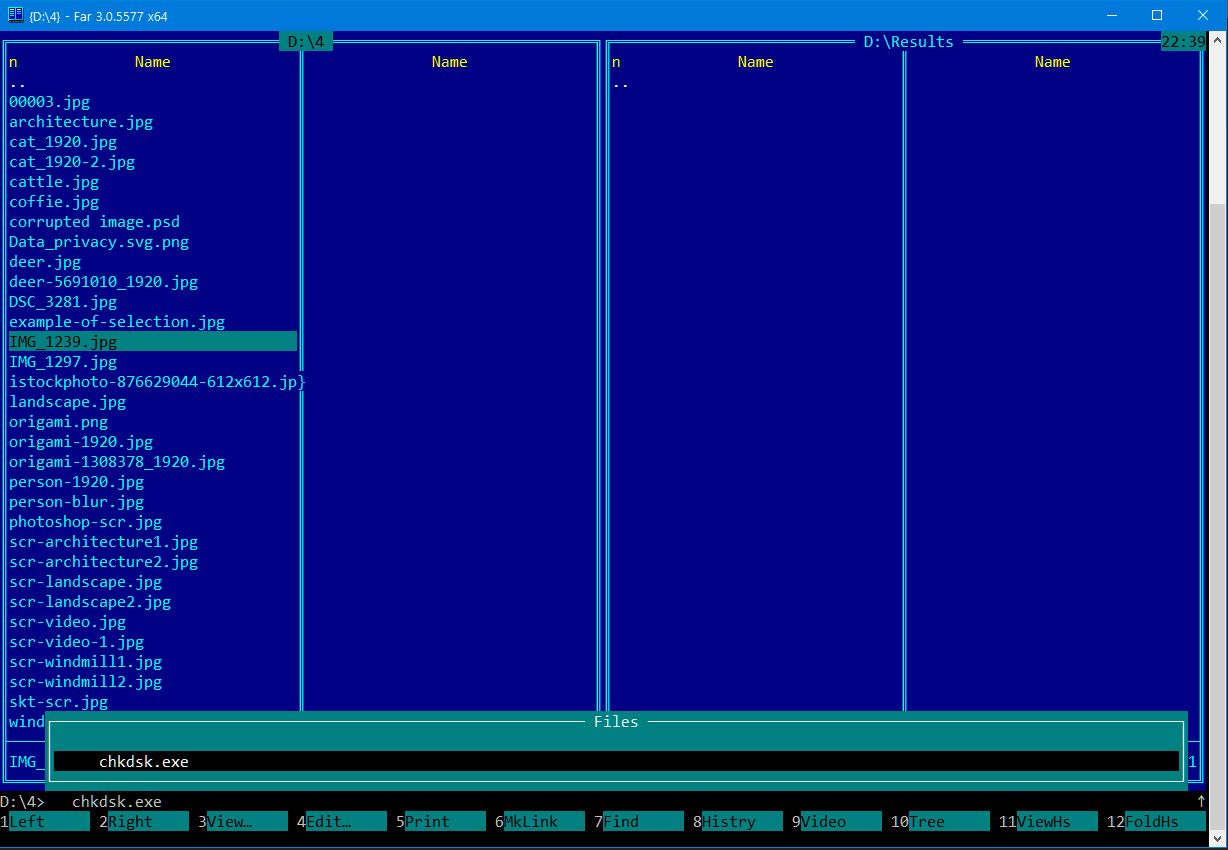 CHKDSK команда для восстановления поврежденного jpeg...
