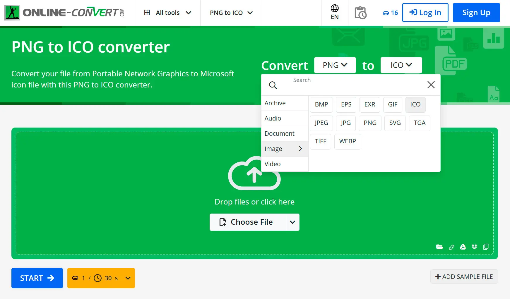 Online-Convert.com: создание иконок из png..