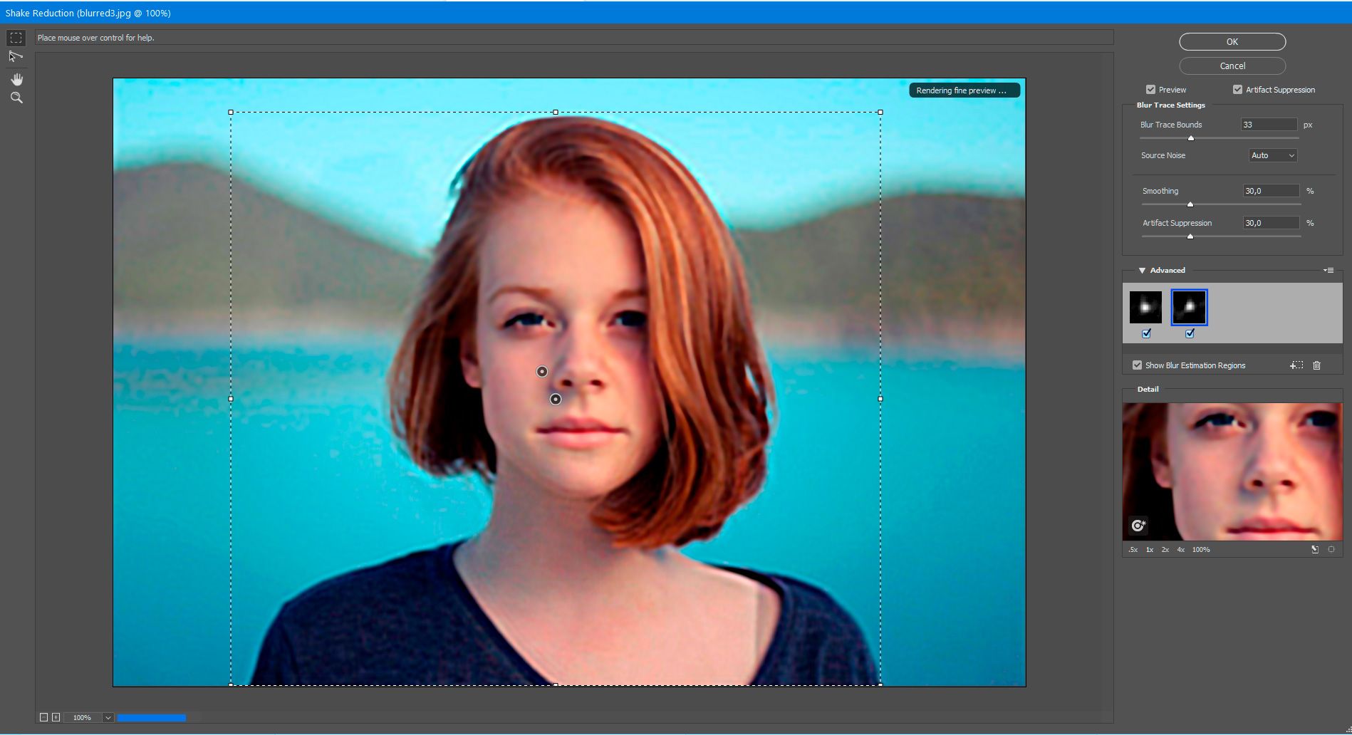 Select Advanced options in Photoshop..