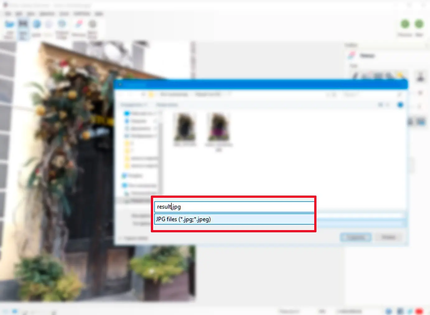 Выберите папку назначения для сохранения результата в программе Photo Stamp Remover...