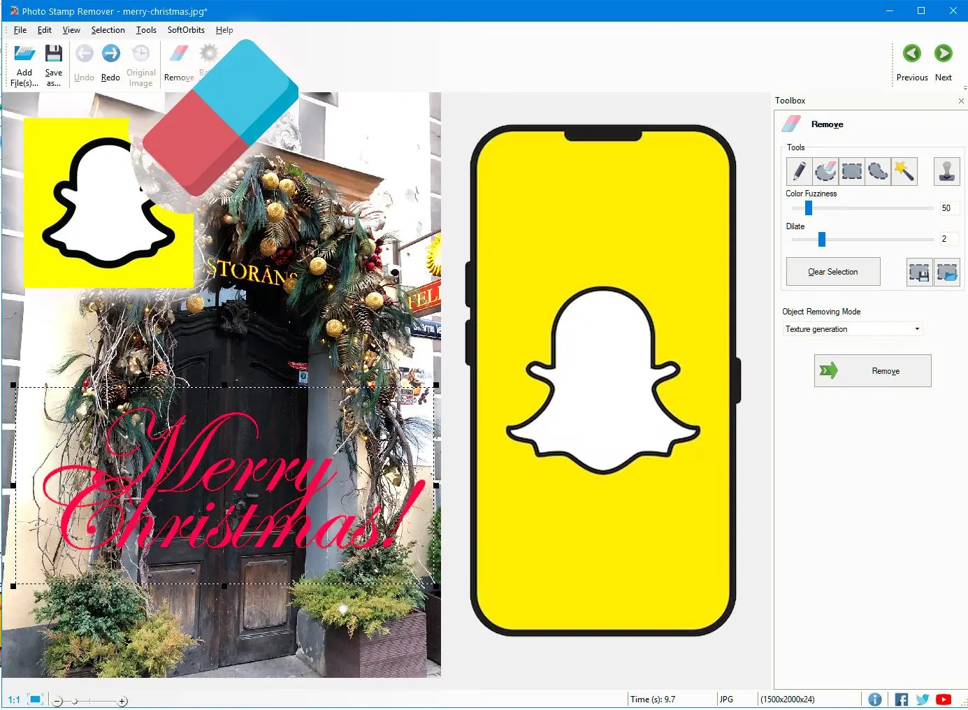 Photo Stamp Remover Снимок экрана.