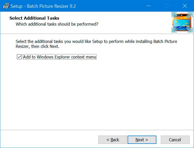 Установка Batch Picture Resizer..