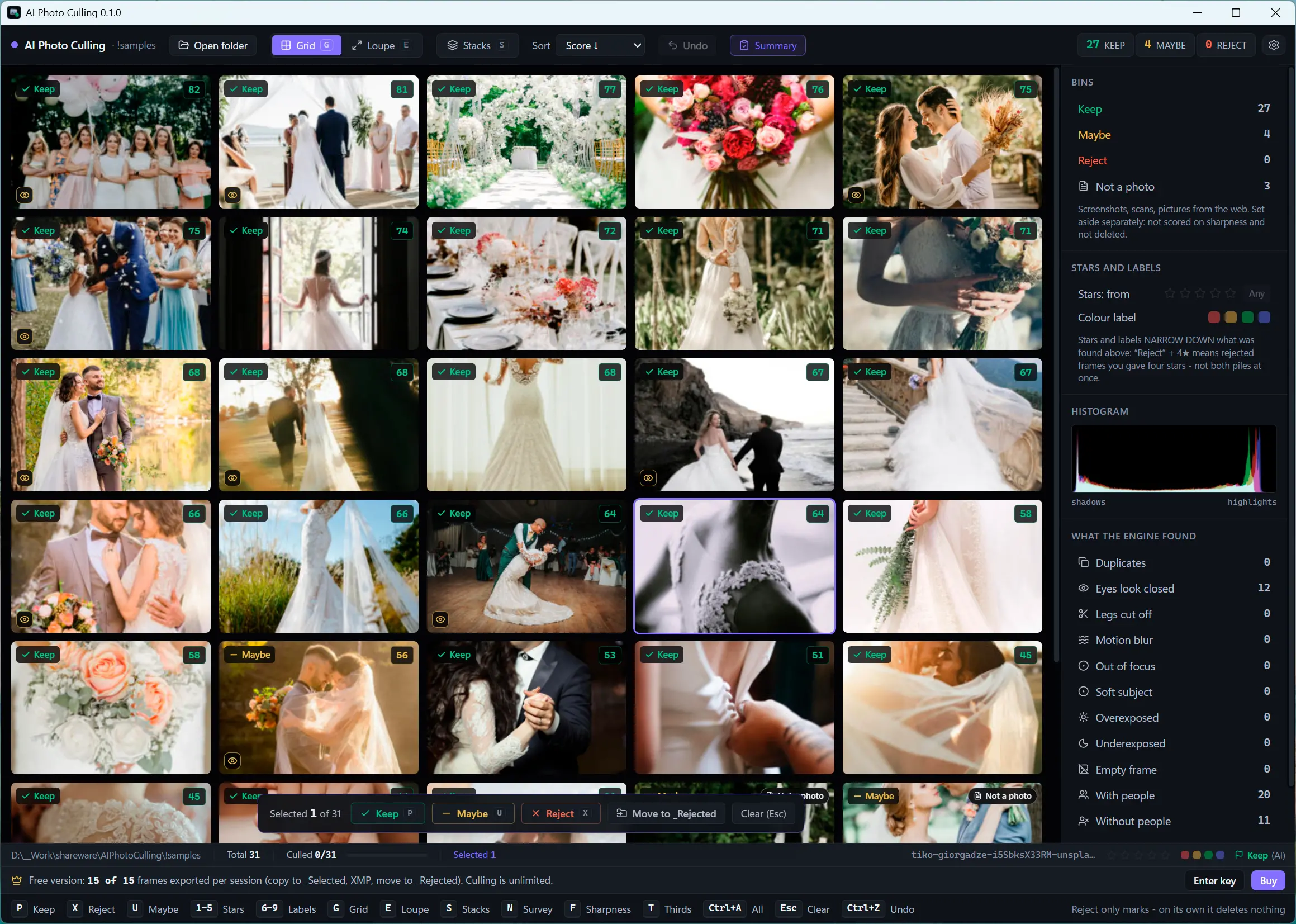 AI Photo Culling Снимок экрана.