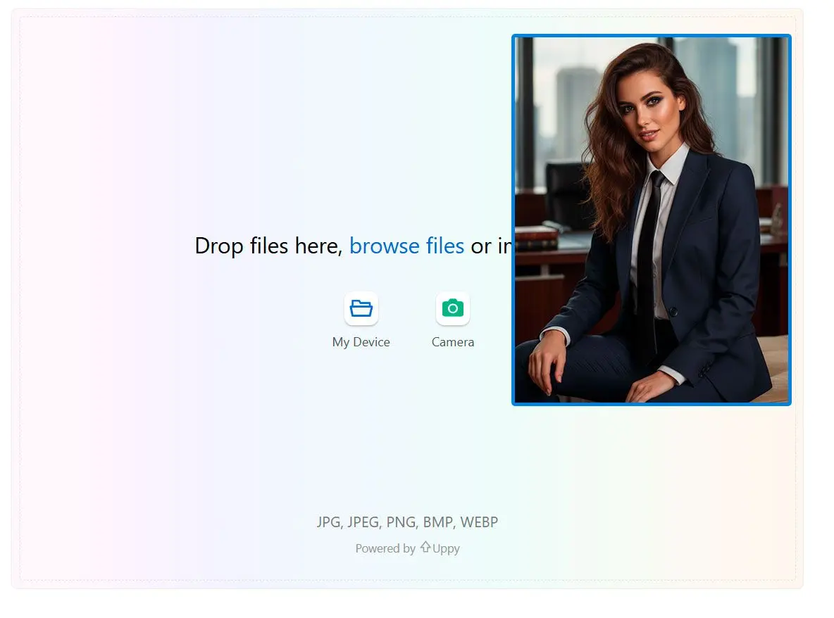 Загрузите ваше изображение.