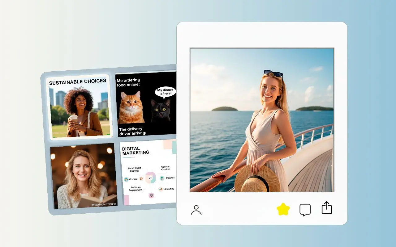 Создавайте все, что можете представить: Создавайте контент для социальных сетей.