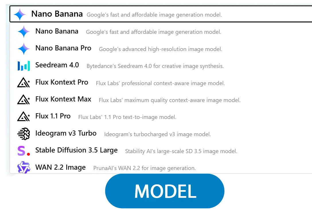Выберите Модель.