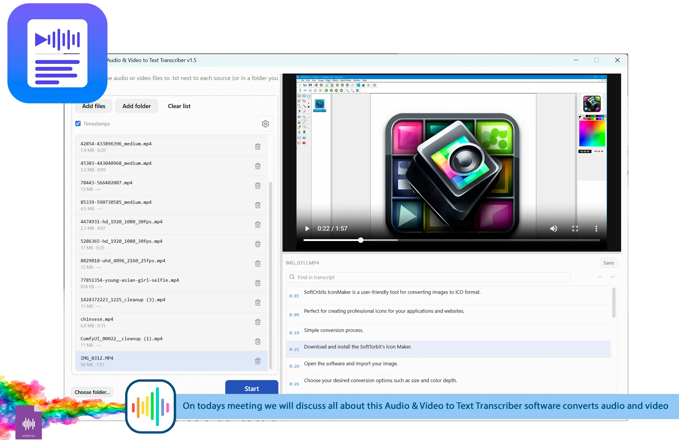 TranscribeIt: Audio & Video to Text Transcriber Снимок экрана.