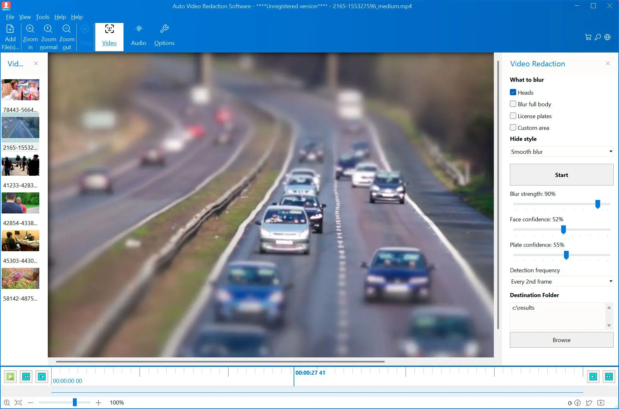 Auto Video Redaction Software Снимок экрана.