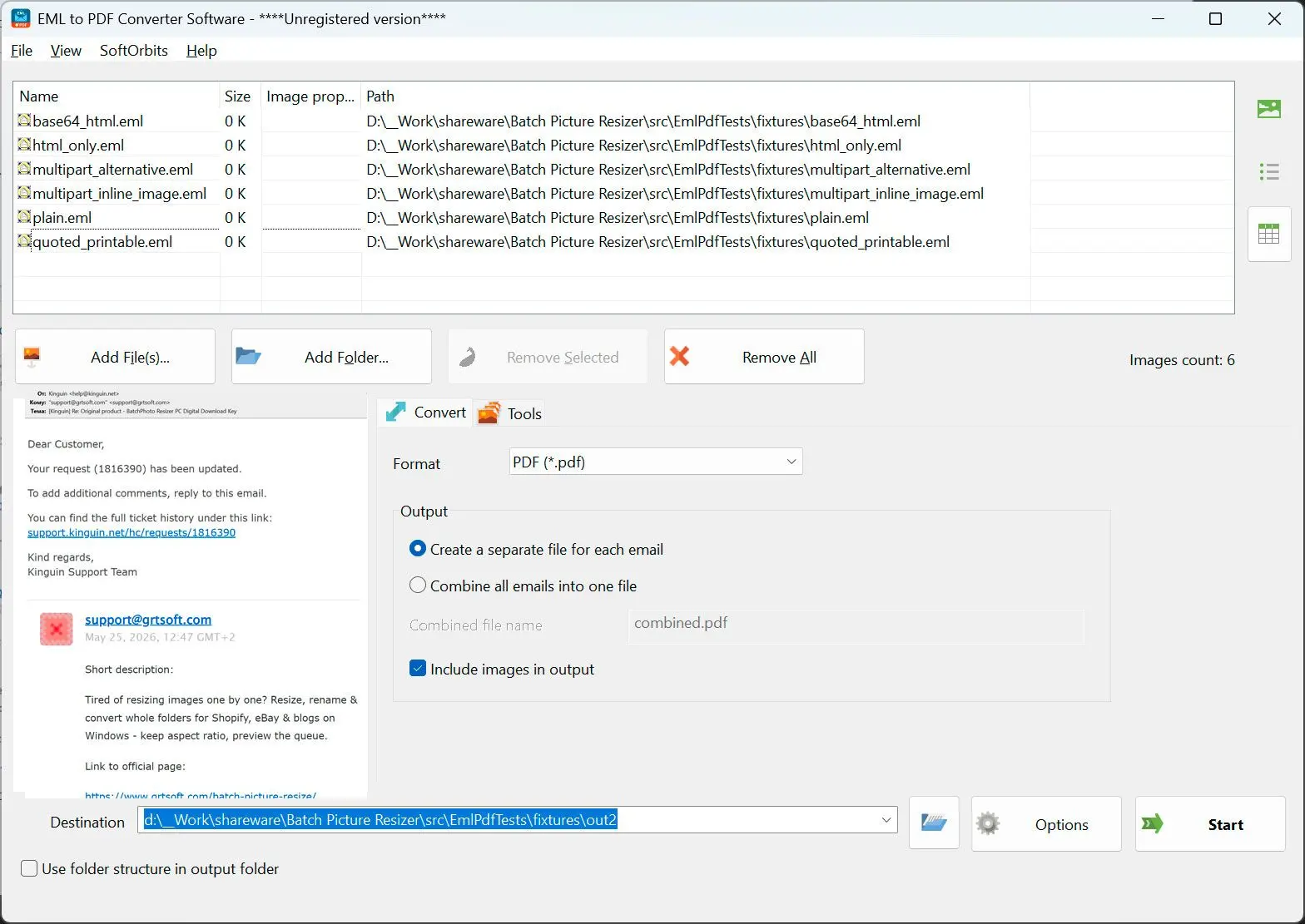EML to PDF Converter Software Снимок экрана.