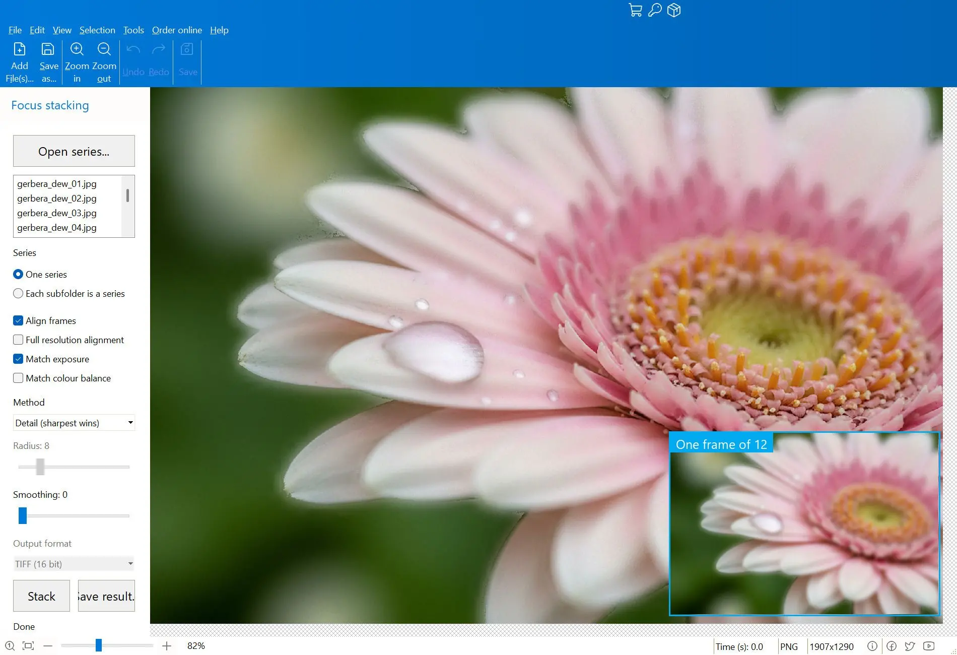 Focus Stacking Software Скриншот.