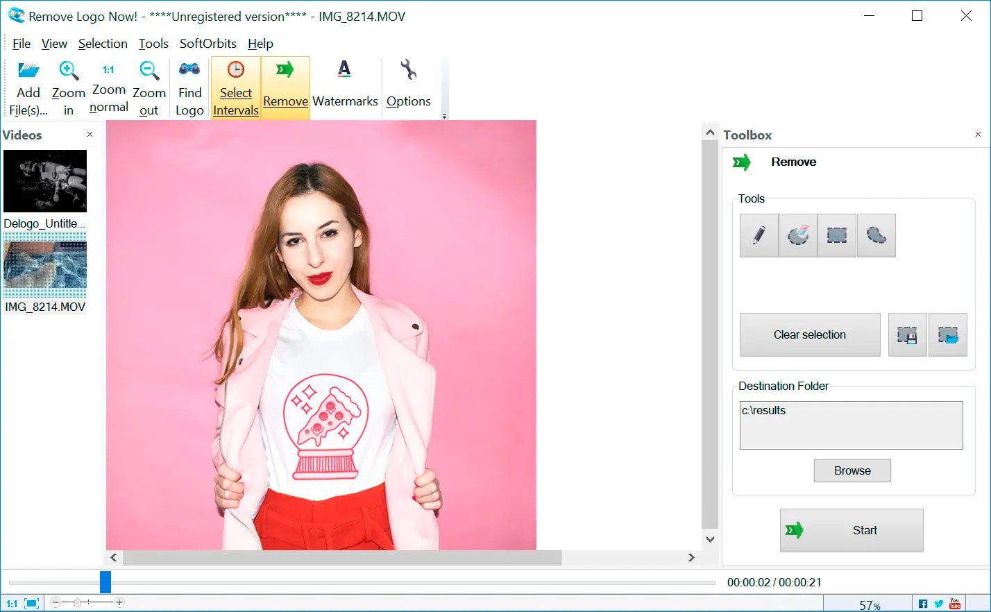 Remove Logo Now: Снимок экрана.