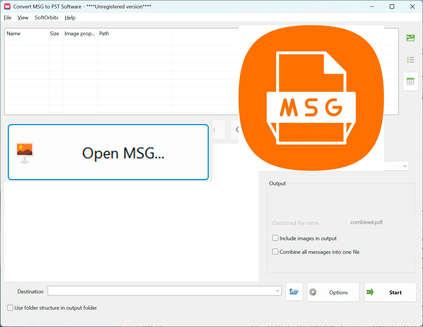 Добавьте файлы MSG.