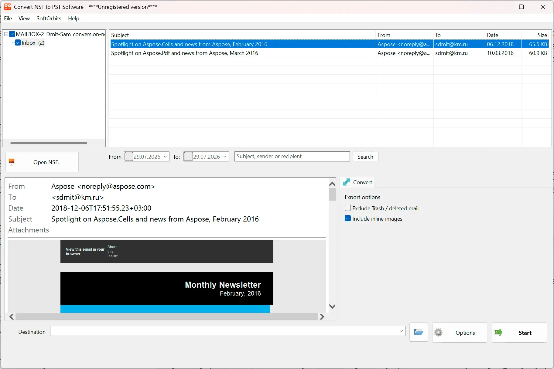 NSF to PST Converter Скриншот.