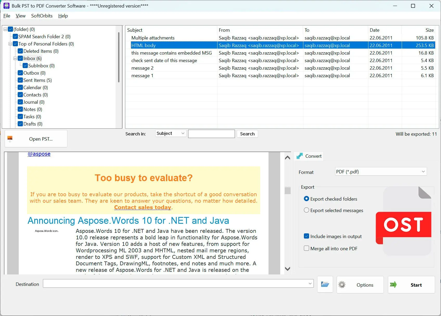 PST to PDF Converter Software Снимок экрана.