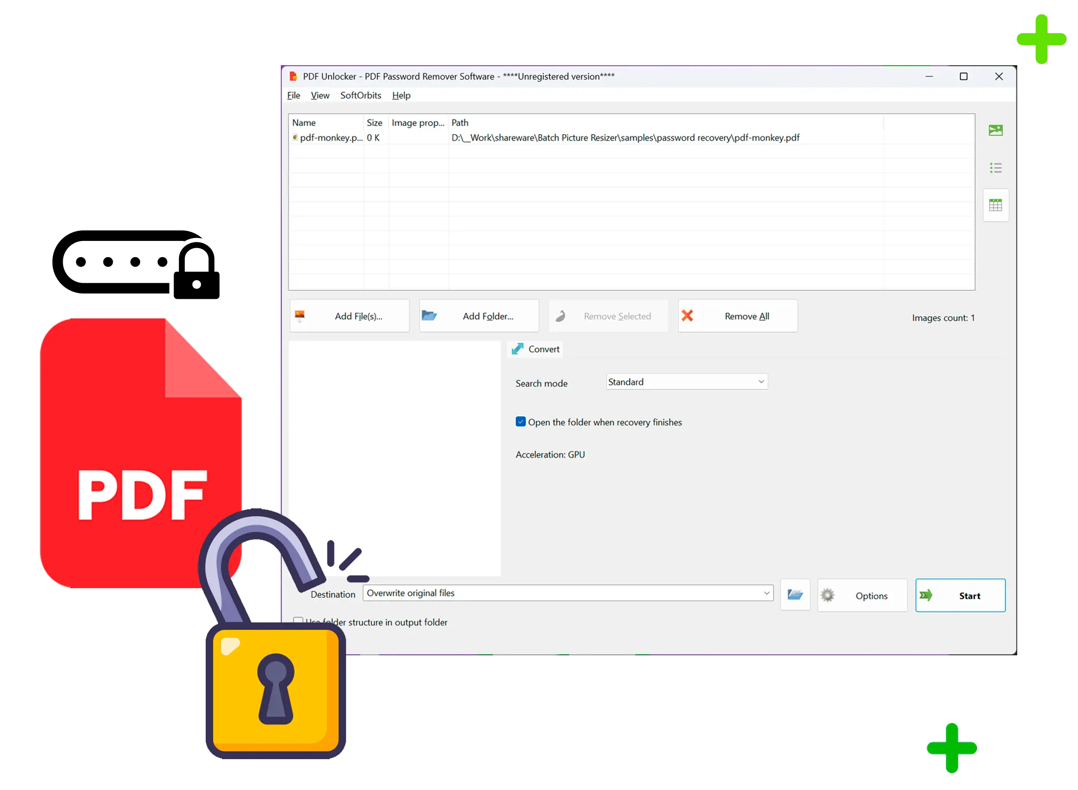 PDF Password Recovery Снимок экрана.