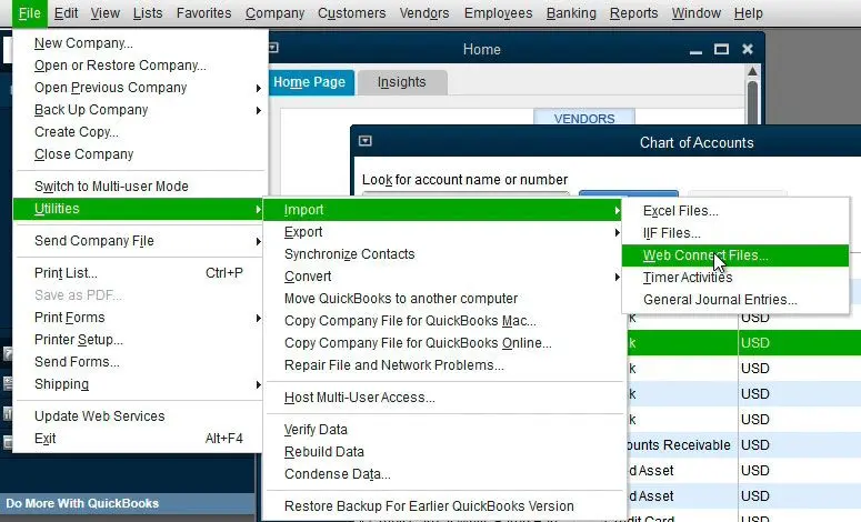 Выполните импорт в QuickBooks.