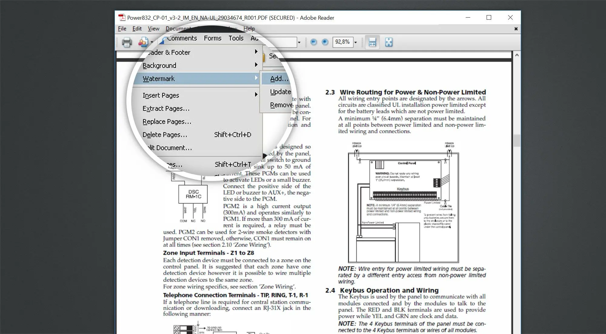 Удалить водяной знак из PDF с помощью Adobe Acrobat Reader.