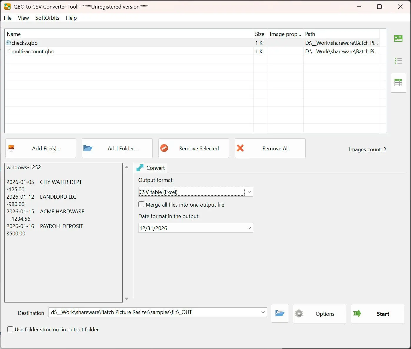 QBO to PDF Converter Скриншот.