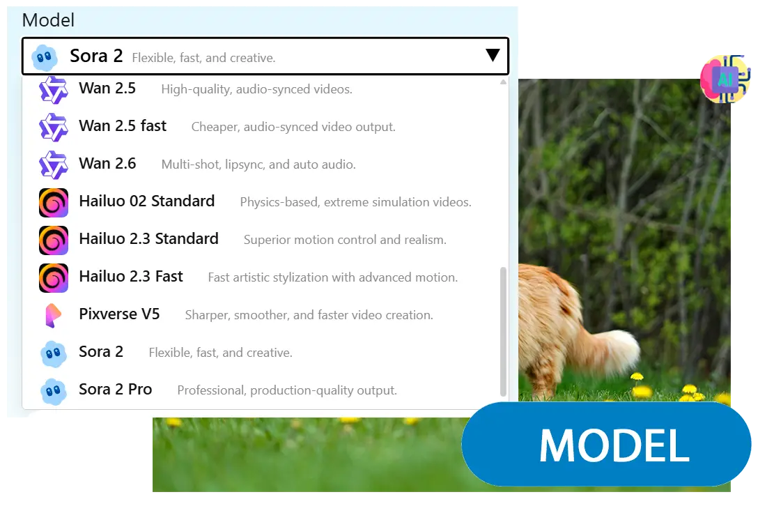 Выберите Модель.