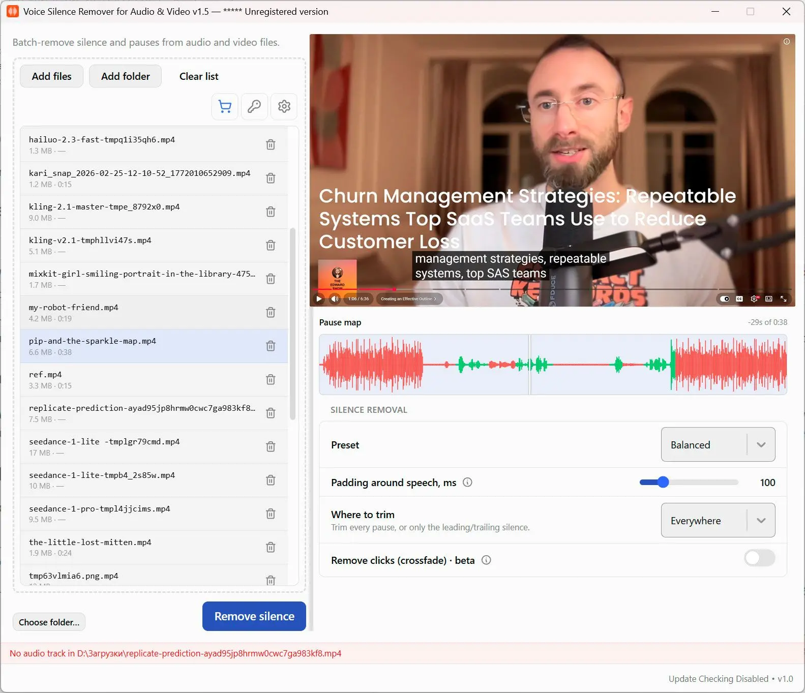 Voice Silence Remover Снимок экрана.