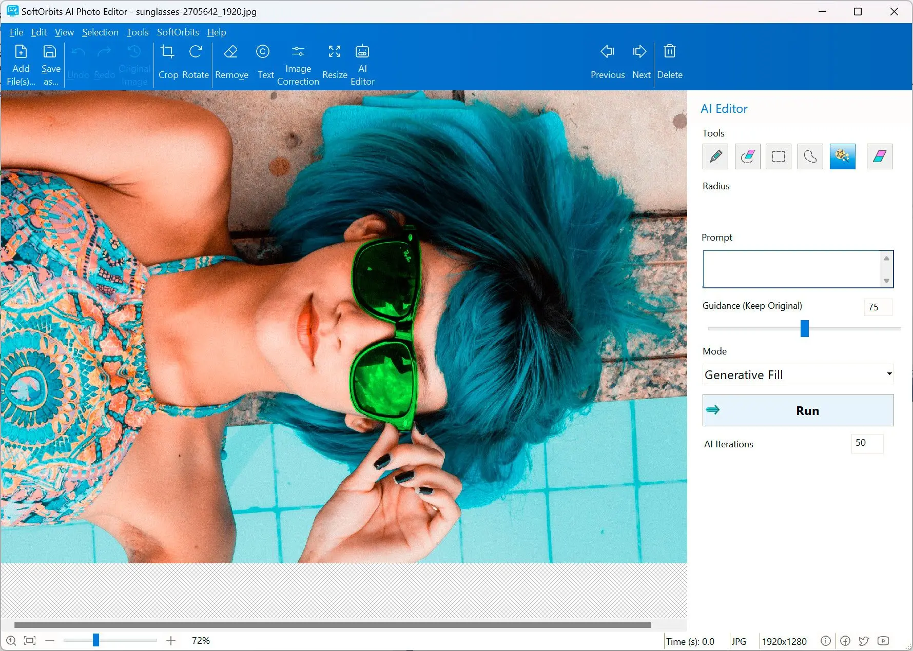 SoftOrbits AI Photo Editor Снимок экрана.