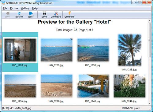 Html Web Gallery Creator Снимок экрана.